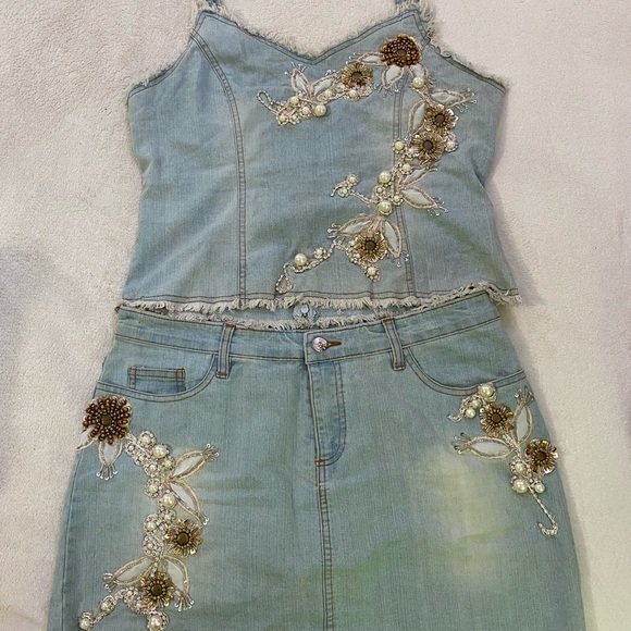 Other - Set of a jean skirt and jean tank top
